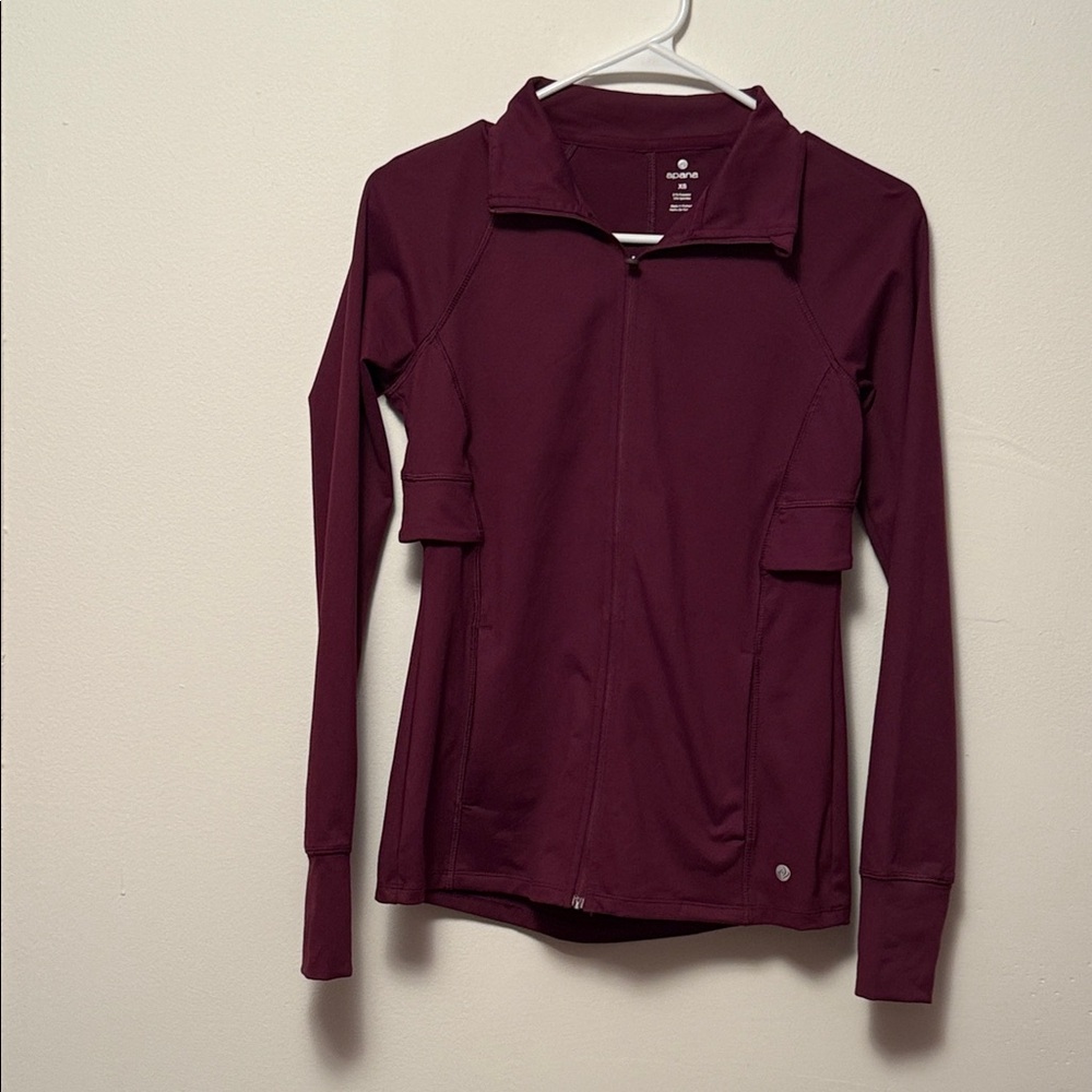 Apana Burgundy Zip-Up Jacket